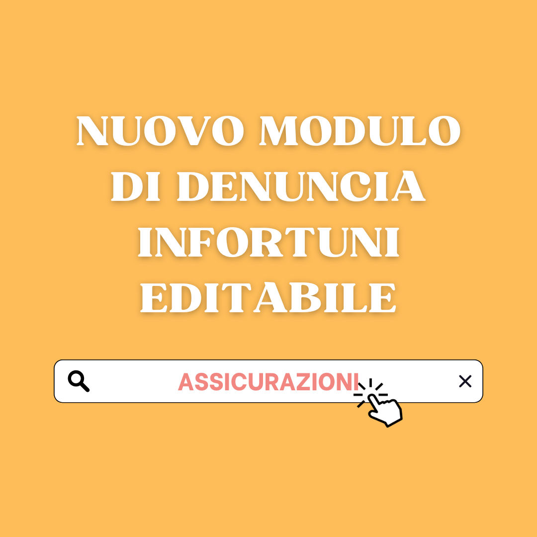 Nuovo Modulo Denuncia Infortuni